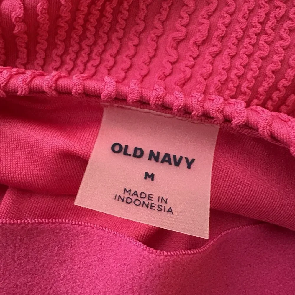 Old Navy Textured Eyelet V-Neck One Piece Dark Pink Size Medium New NWOT